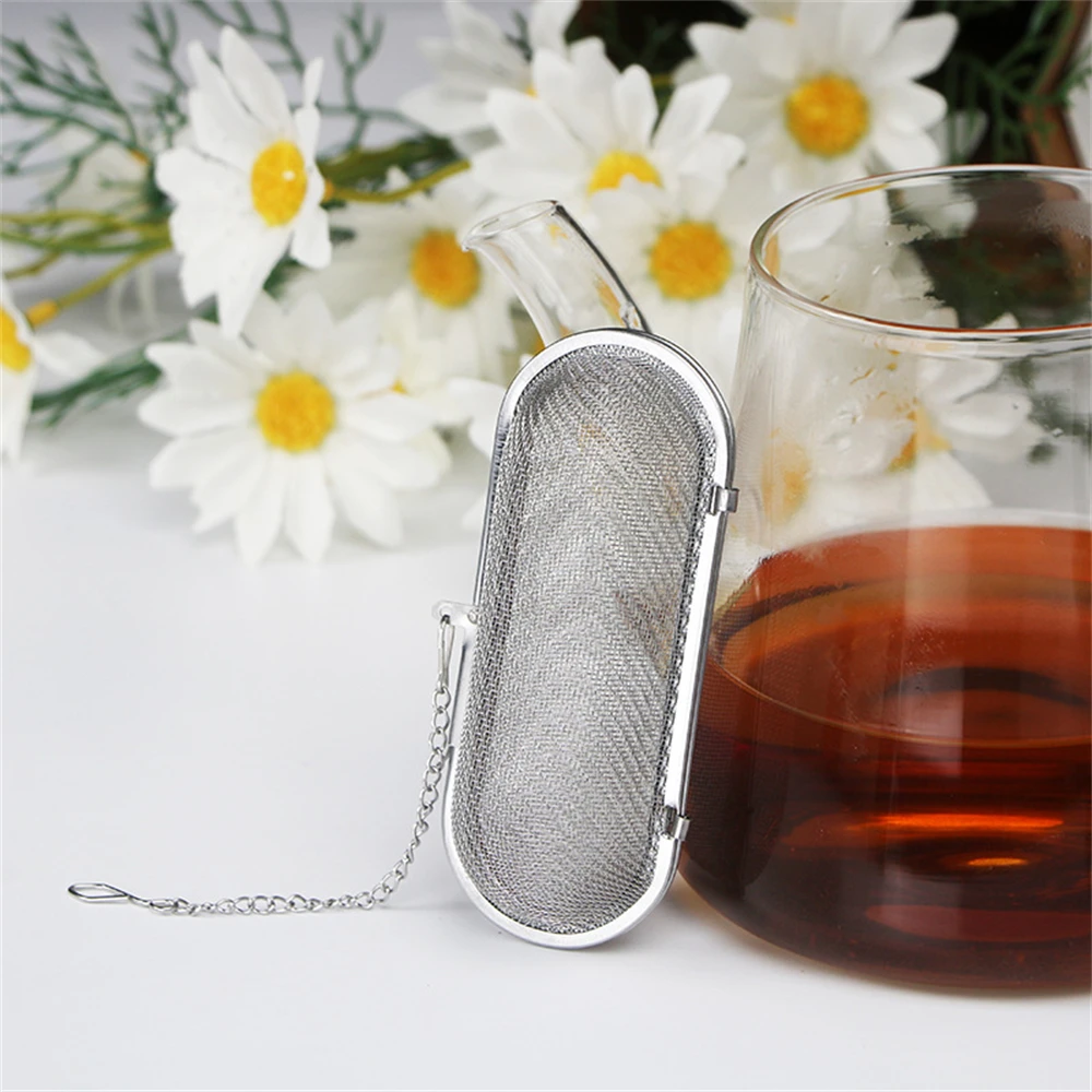 20pcs Stainless Steel Mesh Tea Infuser Ball Oval Loose Leaf Spice Herb Tea Strainer
