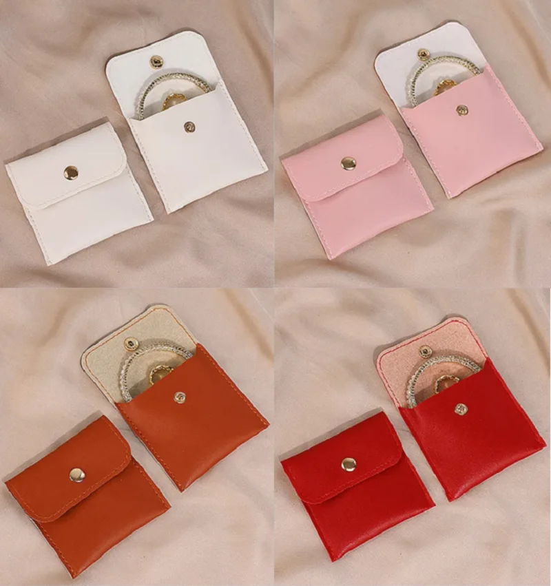1pc Portable PU Leather Jewelry Storage Bag, Bag for Necklaces Bracelets Rings Earrings, Compact Jewelry Organizer Pouch