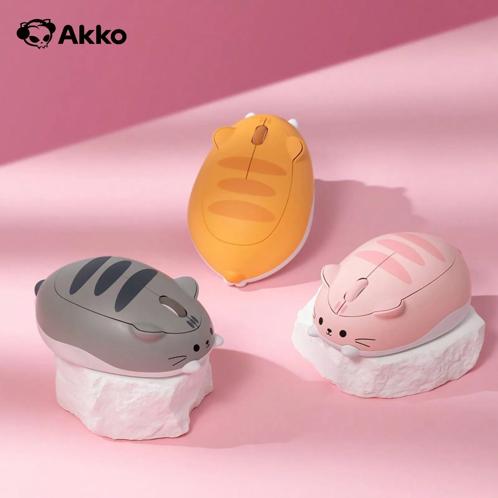 Akko 고양이 테마 마우스 2.4GHz Bluetooth 3.0 / 5.0 PC 노트북 컴퓨터 플러그 앤 플레이용 무선 트라이 모드 마우스
