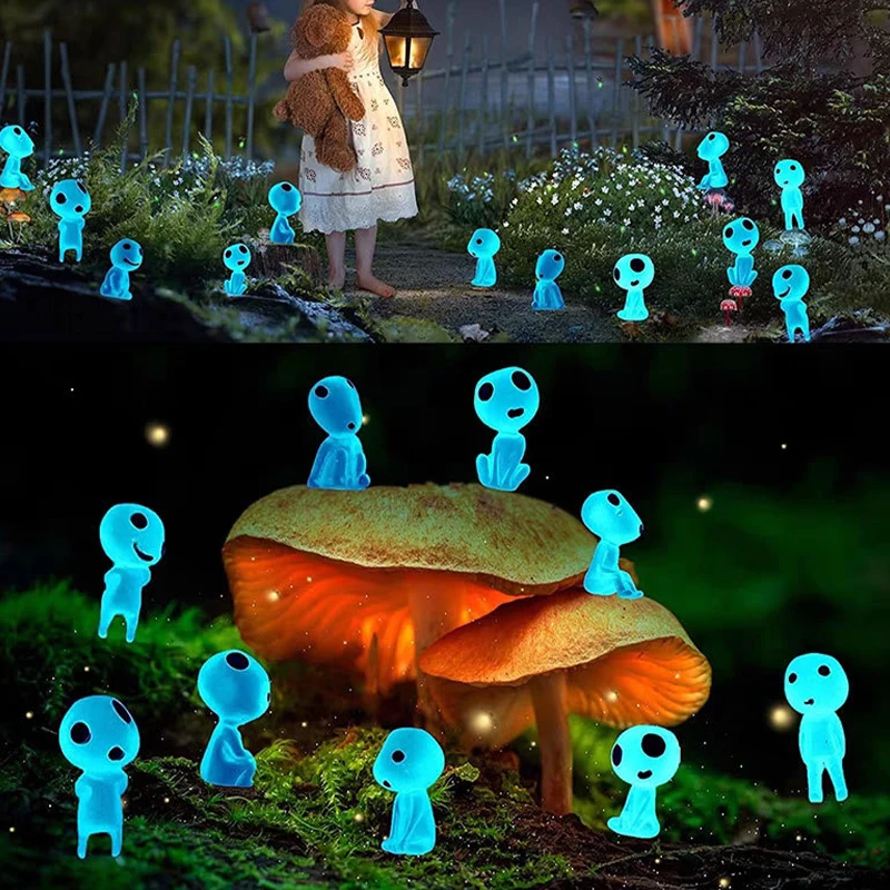 10Pcs Miniatures Luminous Elf Home Garden DIY Accessories Room Decoration Glow-in-the-Dark Garden Funny Night Light Toy