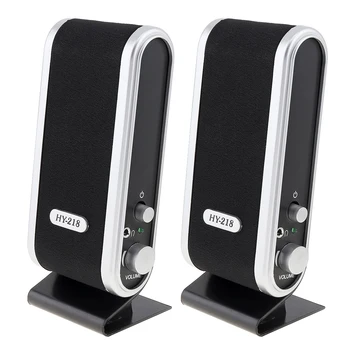 HY-218 6W USB 2.0 Altoparlanti per notebook con alimentazione USB cablata Stereo Jack audio da 3,5 mm Altoparlante portatile per PC Computer portatile M AC 1