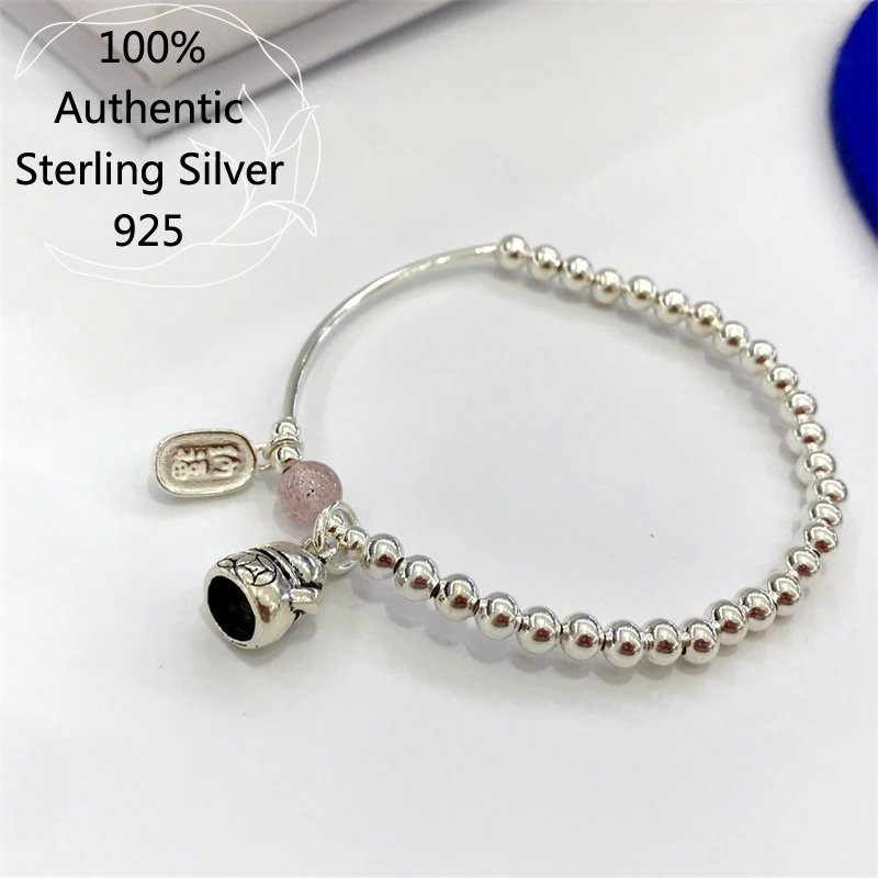 

Silver Ball Small Fortune Cat Bracelet Pulseras Pulsera De Prata Plata פנדורה 925 Jewelry Para Mujer For Women Hombre Original