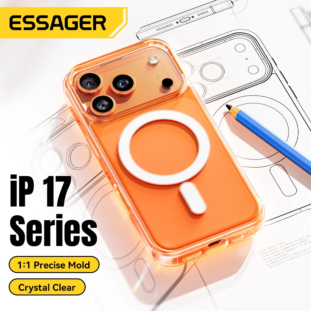 Essager Magnetic Case For iPhone 17 Series Shockproof Protective Case Wireless Charging For Magsafe For iPhone 17 Pro Max 17 Air