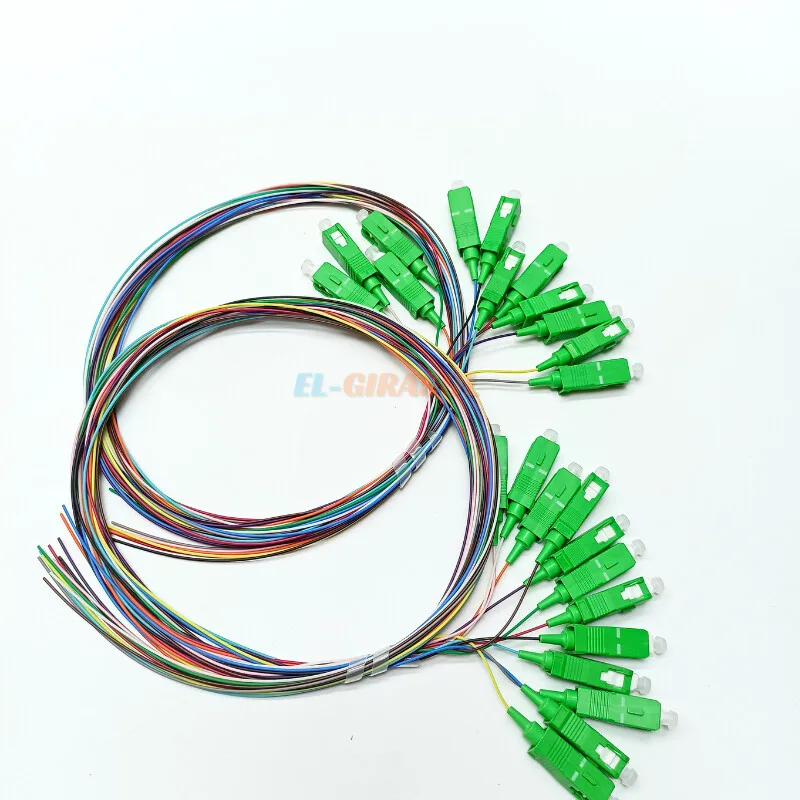 12 Colored SC / APC SM 0.9mm Fiber Optical Pigtail Simplex Single Mode 1/1.5meter PVC 12Colour Fibra Optica FTTH