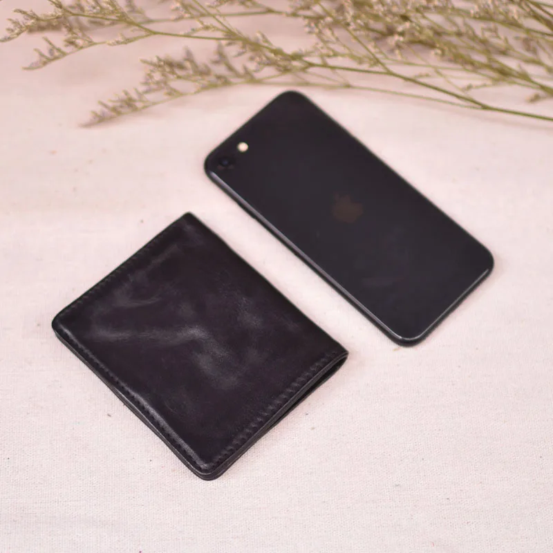 

Кожаный кошелек AETOO в стиле ретро на молнии, короткий бумажник из воловьей кожи нейтрального цвета, прочный, растительного дубления, в европейском и американском стиле