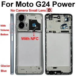 Enhanced Middle Housing Frame Cover Bezel Panel with Flex Cable Replacement Parts (G24 Power - Blue)