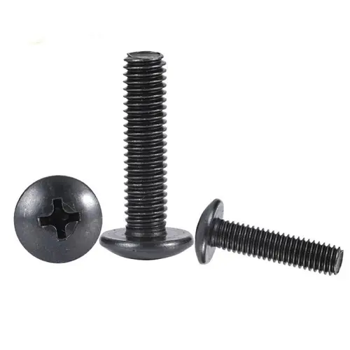 10Pcs/lot M2 M2.5 M3 M3.5 M4 M5 M6 TM Screws Phillips Truss Mushroom Head Screw Black Plated Electronic Carbon Steel Screws - Image 3
