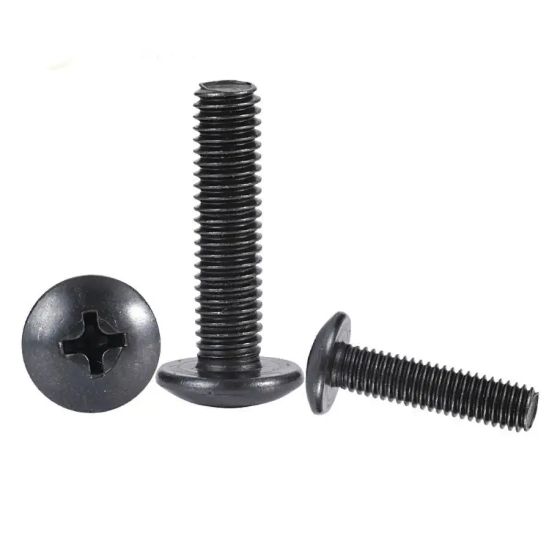 10Pcs/lot M2 M2.5 M3 M3.5 M4 M5 M6 TM Screws Phillips Truss Mushroom Head Screw Black Plated Electronic Carbon Steel Screws - Image 3