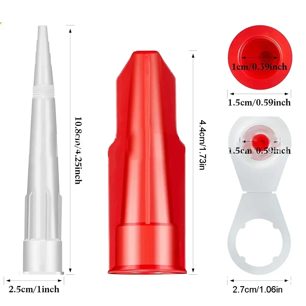Silicone Caulking Tube Nozzle Cap Cartridge Spare Silicone Sealant Caulking Nozzles Cap Replacement Tips Construction Tools 6