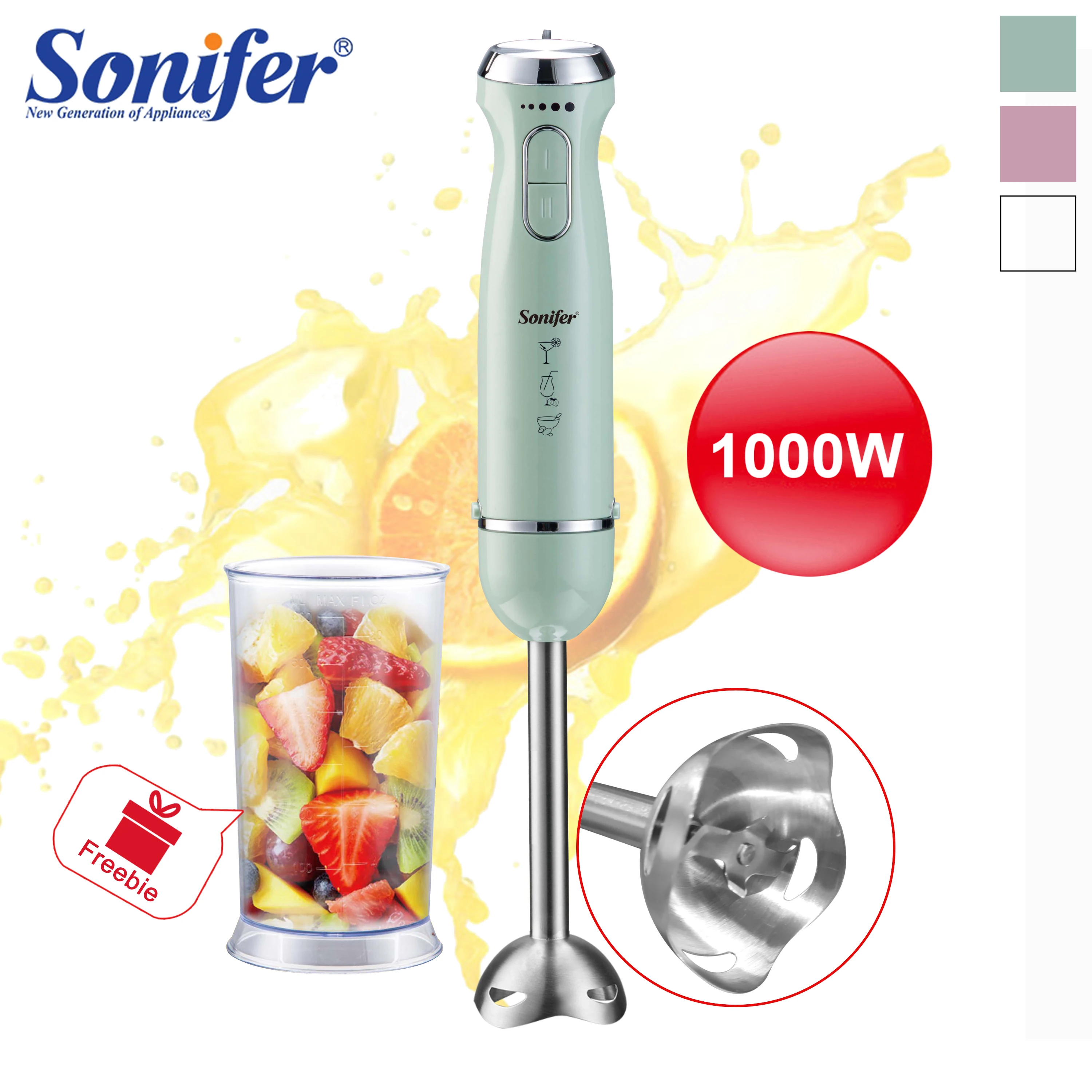 Buy Wholesale China 3 In 1 Immersion Blender Electric Mini Blender Portable  Stick Hand Blenders 600w & Electric Hand Blender at USD 12.8