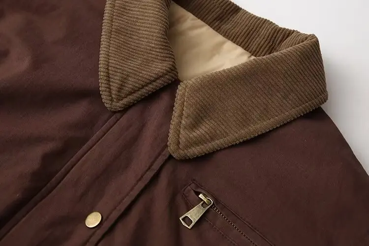 Women's Parkas Jacket Cargo Outwear Long Sleeve Coat Solid inszartrafaf With Button Patchwork Pockets Casaco Feminino Inverno