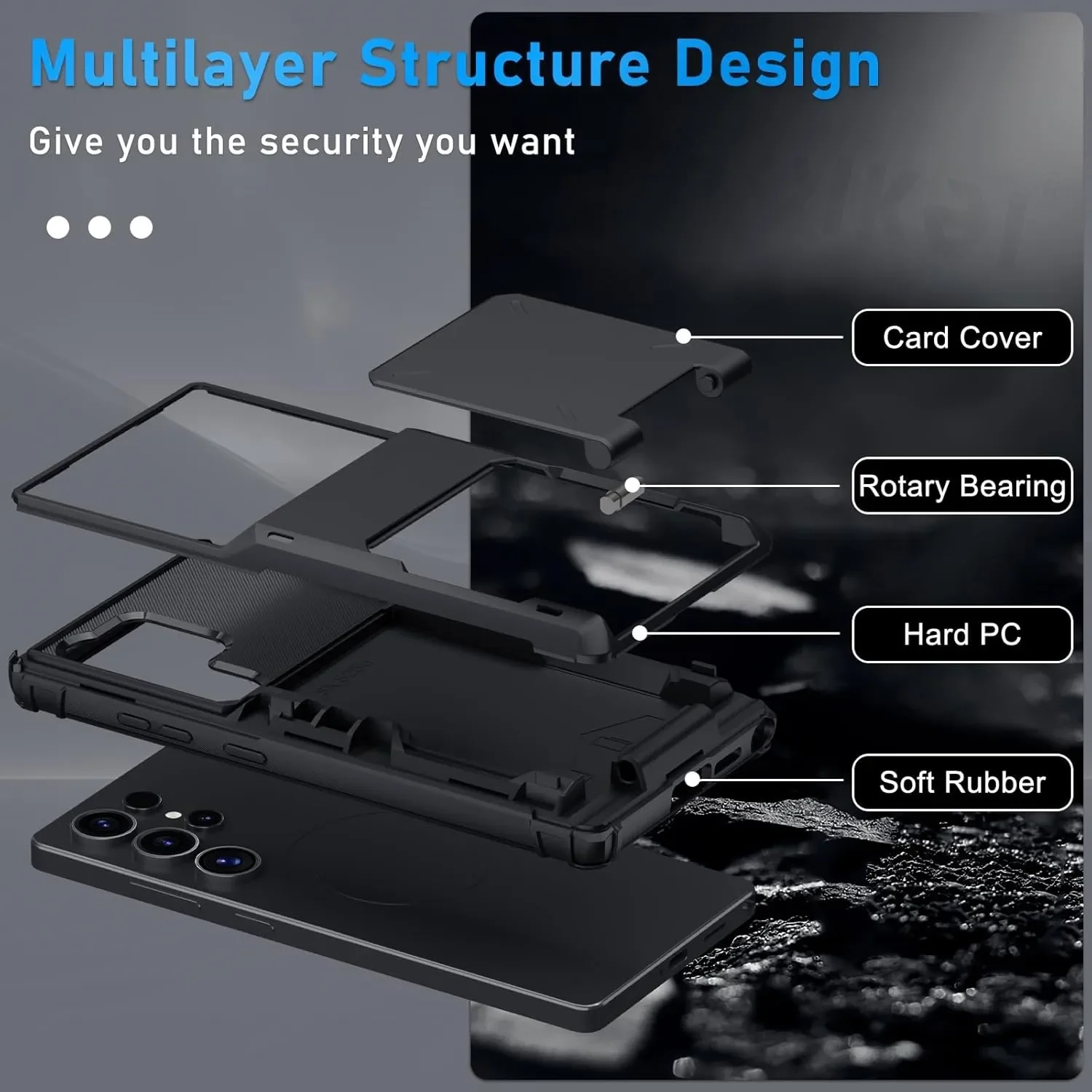 Card Holder Case: Heavy Duty Wallet with Hidden Flip Slot Protective Cover
