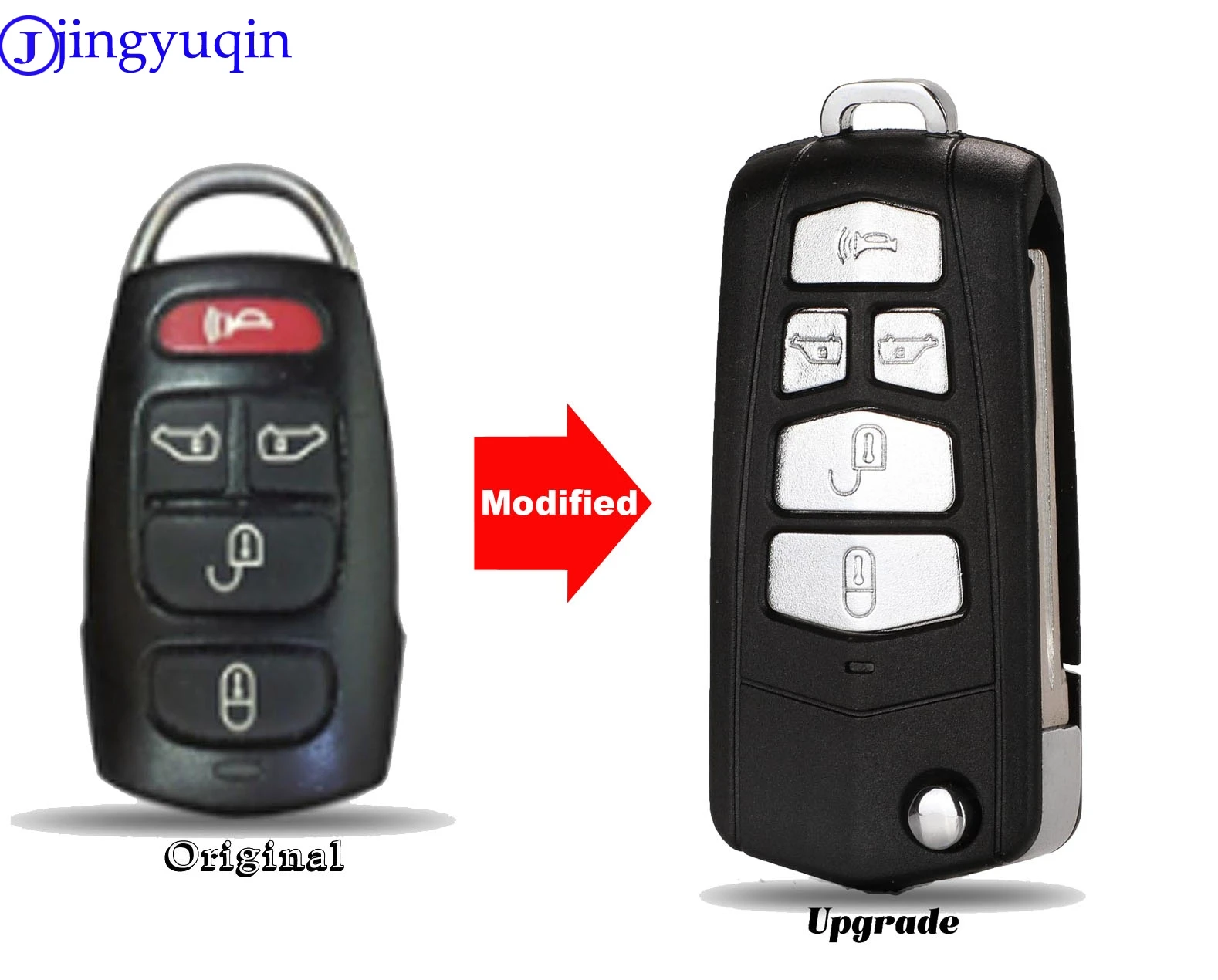 Enhanced Flip Folding Key Shell Case with 5 Buttons