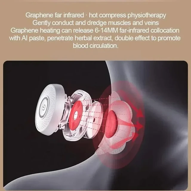 Electric instrument for moxibustion Smoke-free Intelligent Rapid heat Professional 3 gears Portable masseur Alleviates fatigue W/3 heads 4