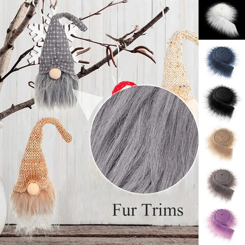 1.5M Fluffy Long Plush Faux Fur Fabric Tapes Patchwork Sewing Costume Crafts Material Christmas Cosplay Winter Costume Trimming