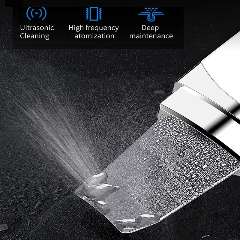 Ultrasonic Skin Scrubber Blackhead Remover Facial Cleanser Peeling Shovel Deep Face Cleaning Machine Beauty Device Spatula Face