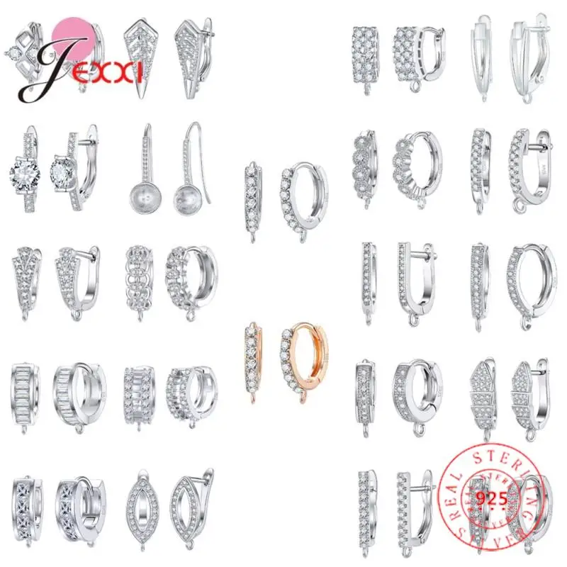 Earring findings Korean style various models crystal genuine 925 sterling silver earring findings jewelry accessories for DIY
