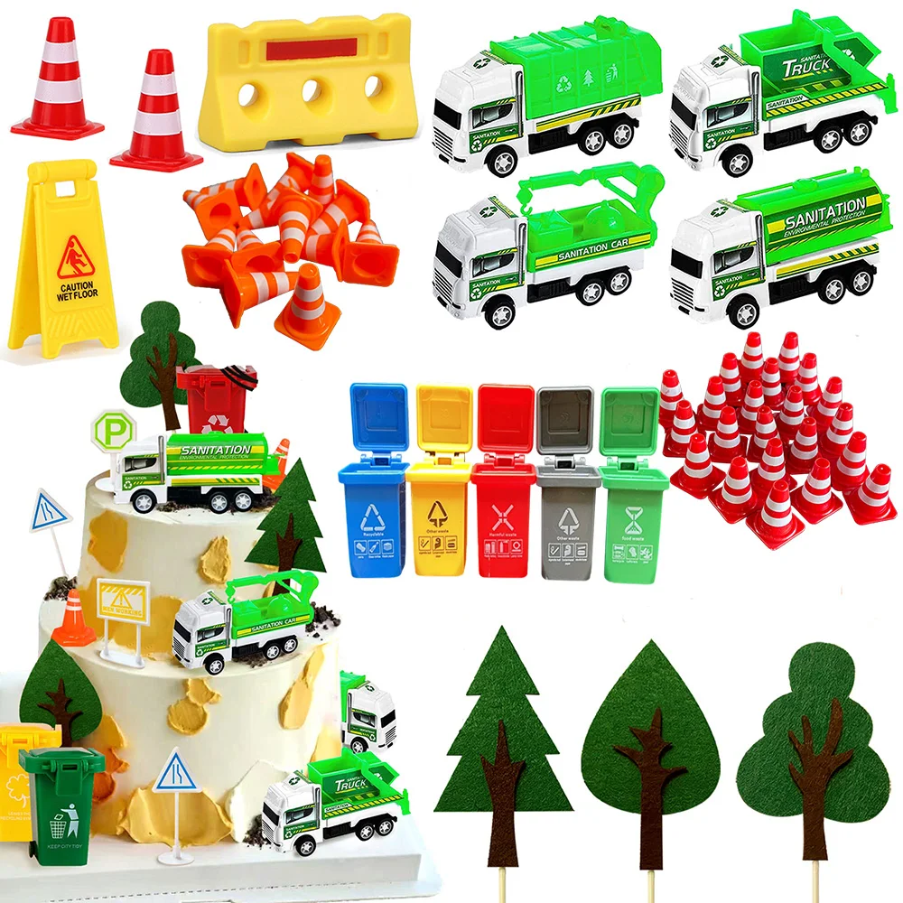 Müllwagen Kuchen Topper Müllwagen Kuchen Dekor Mülleimer Geburtstags feier Müllwagen Abfall management Recycling Party liefert