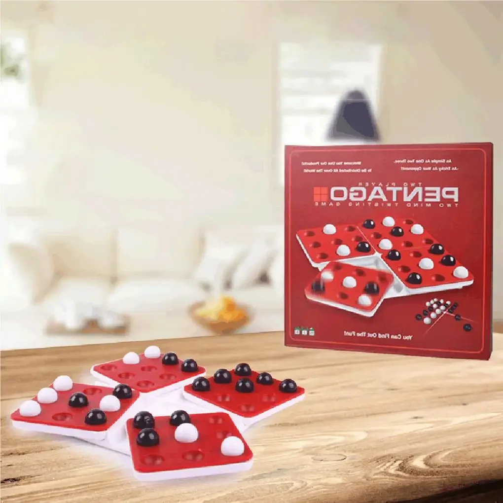Pentago Game Pentago Board Game Gomoku Magic Gomoku With Black And White Beads Parenting Puzzle Board Game Chess Gobang Qenueson 6