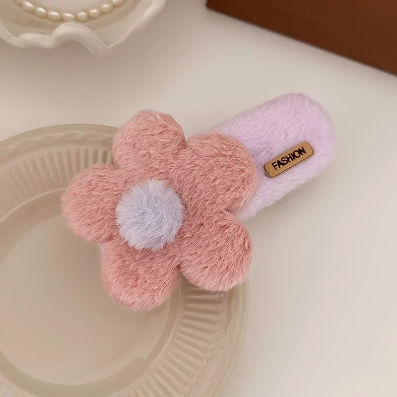 1/3 stücke Neue Plüsch Blume Haar Clip Handgemachte Nette Frisur Haarnadeln Große Headwear Zubehör Frauen Headwear Zubehör – Detail 9