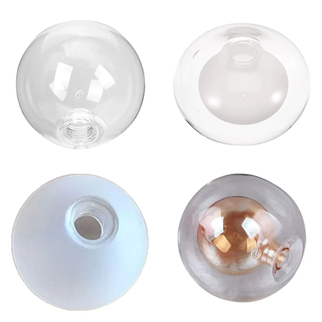 d12cm d15cm g9 glass shade replacement for screw thread socket amber cognac green blue grey globe glass screw cover accessory Globe D8cm D10cm D12cm D15cm D18cm D20cm D25cm G9 Glass Shade Cover Replacement with 2cm Screw Fitter Opening for Accessory Part