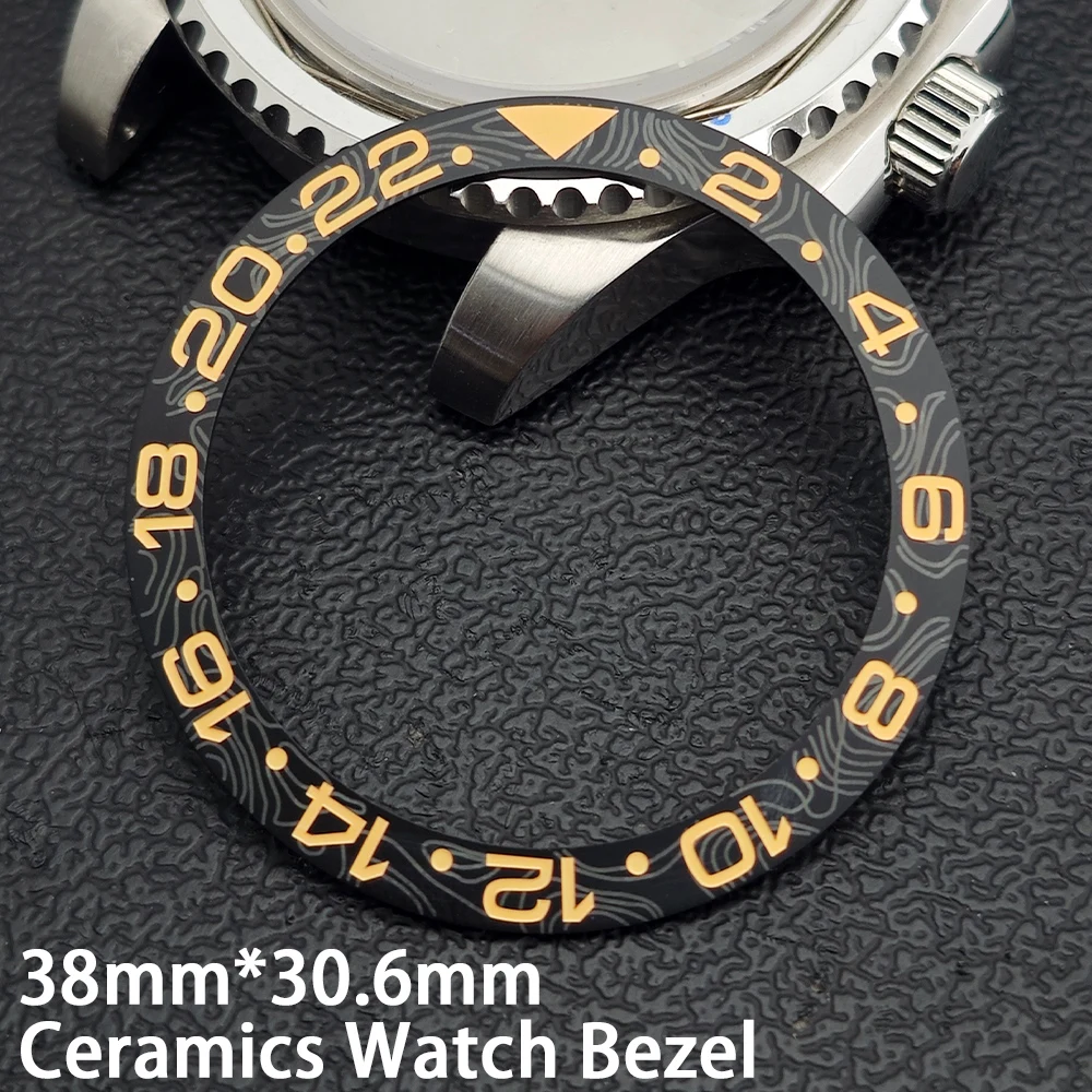 Ceramic Slope Watch Bezel with Carbon Fiber Texture