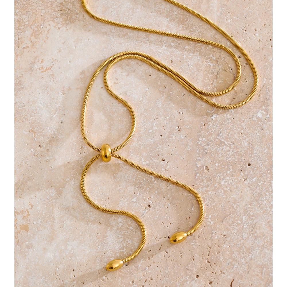 Yhpup 60cm Stainless Steel Knot Chain Necklace for Women