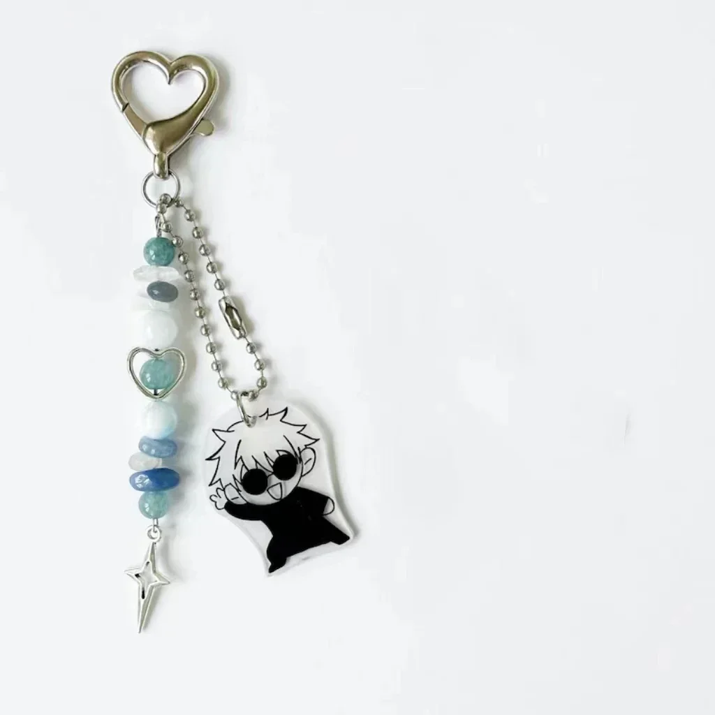 Satosugu-frisado Keychain, Handmade, Matching, Gojo e Geto