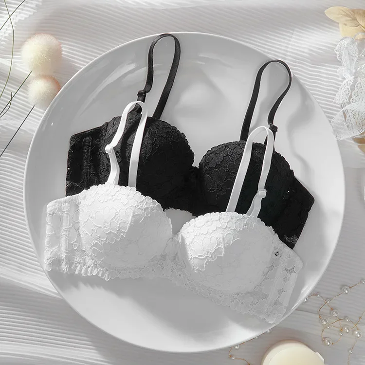 Thickened A Cup Bra - Womens Steel Ring Bralette for Small Breasts