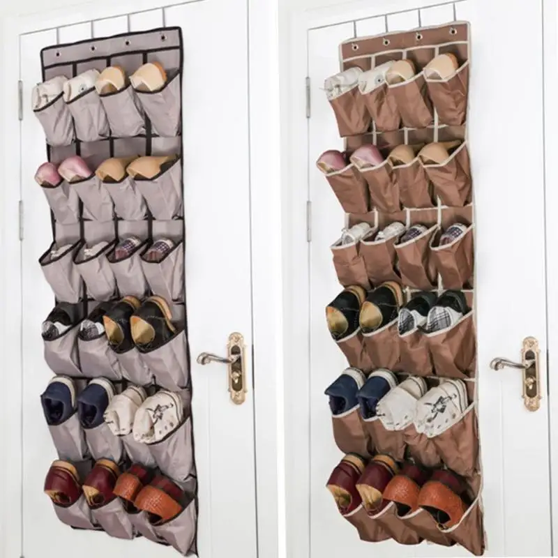 24/28 Grid Simple Door Shoe Rack Wall-mounted Doorway Slippers Home Indoor Paste Storage Hanging Door Shoe Rack wall mounted organizer shoe organizer shoe hanging rack
