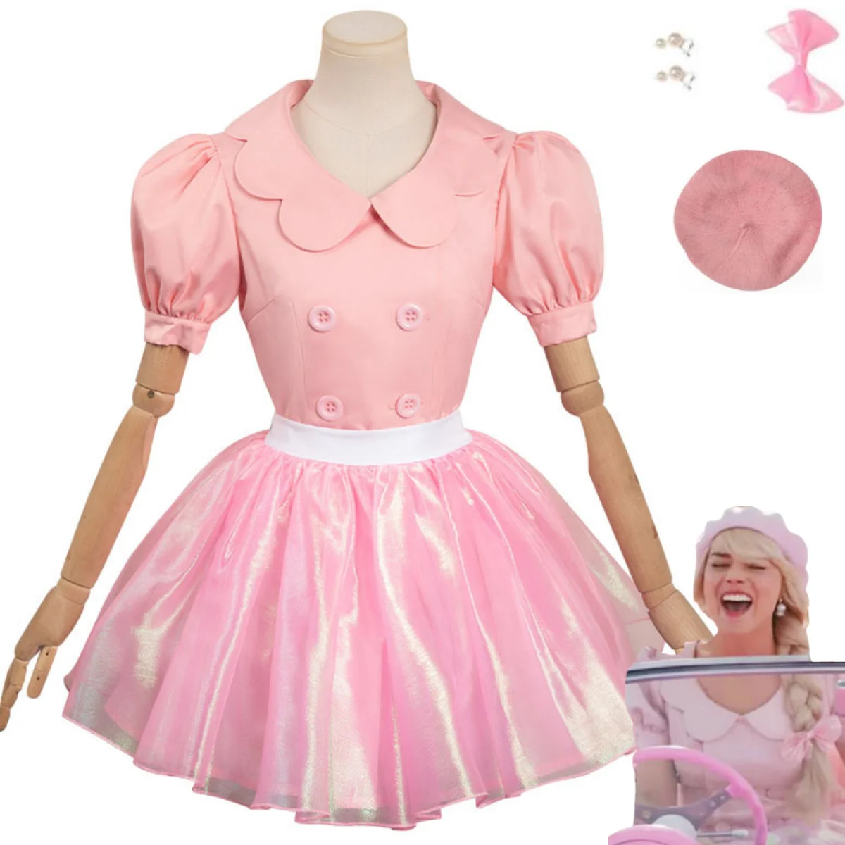 

New American Movies Babi Ken Cosplay Costume Pink Princess Skirt Evening Dress Woman Sexy Kawaii Carnival Birthday Party Suit