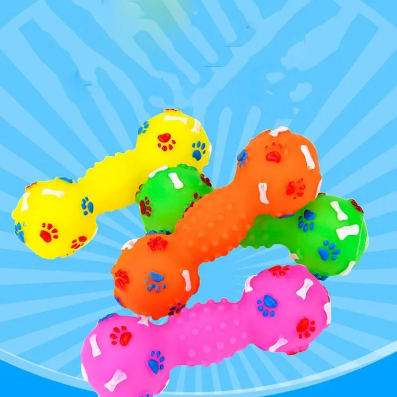 Plastic Bone Dog Toys Pet Cat Toy for Dogs Dumbbell Interactive Squeeze Squeaky Pet Chew Toy Pet Sound Dogs Toys 2