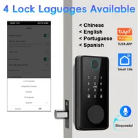 RAYKUBE DS01 4-language Tuya Smart Fingerprint Deadbolt Lock with Latch/Door Sensor Auto Lock Key/Password/Card/ Tuya APP Unlock - Image 4
