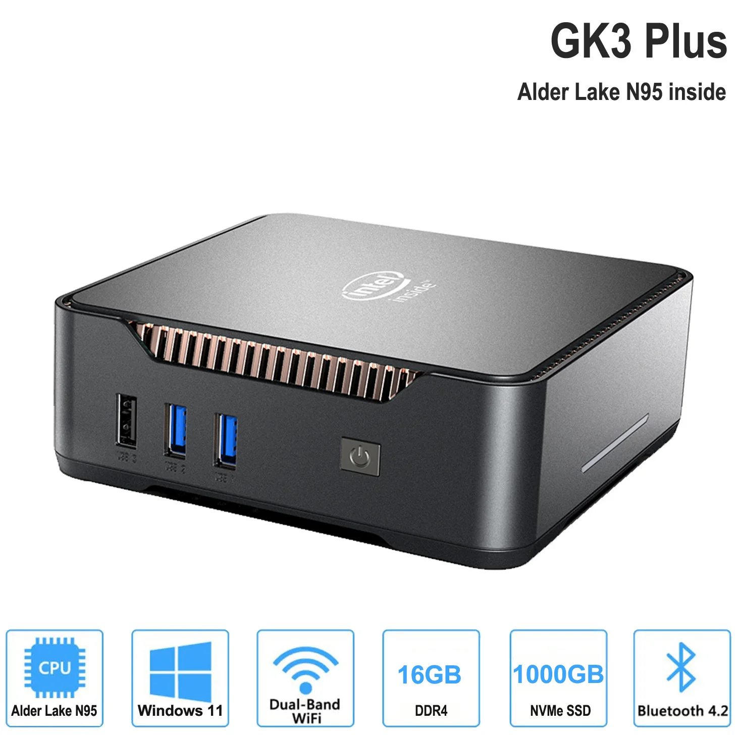 Firebat ak2 plus pro minipc intel n95 n5105 banda dupla wifi5 bt4