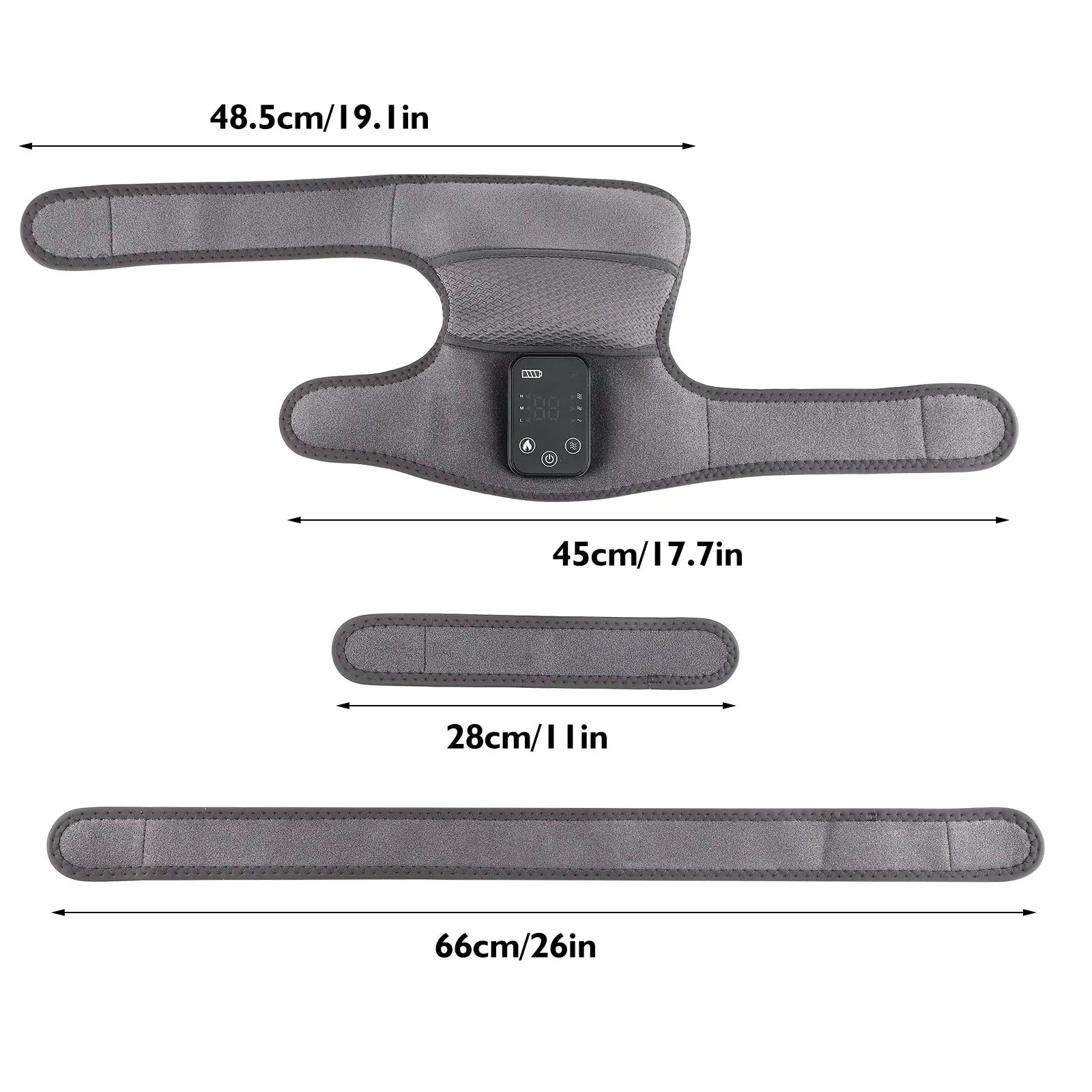 3-in-1 Cordless Knee Massager Electric Heating Knee Shoulder Pad 3-Modes Vibration Leg Joint Muscle Relax Thermal Massage Belt