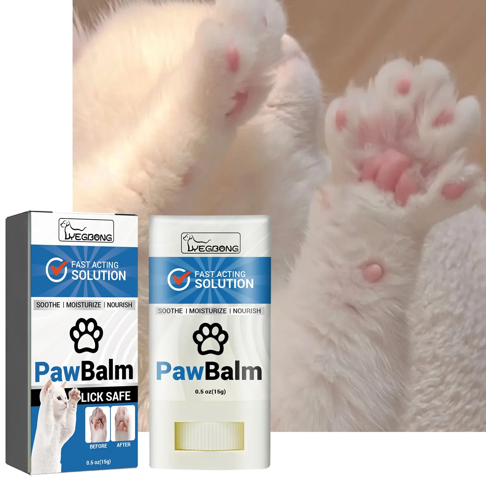 

Увлажняющая палочка Yegbong cat;s paw увлажняет, восстанавливает и защищает кожу кошки от сухости и наносит крем для ног кошки.