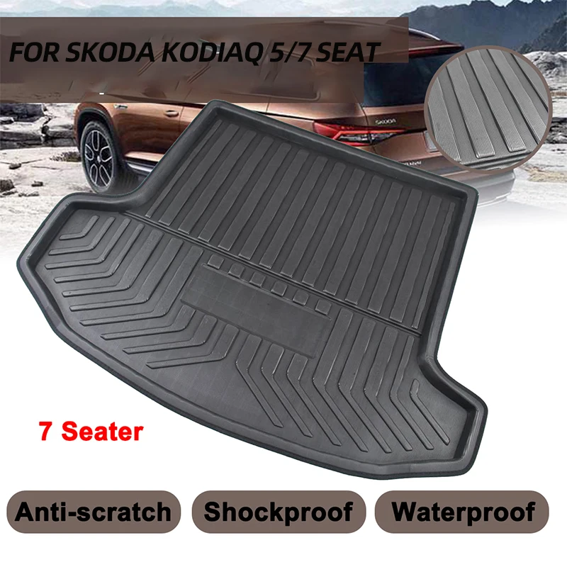 Per Skoda Kodiaq 5/7 Seat Seater 2017 2018 2019 Car Cargo Liner Boot Tray Copertura Del Bagagliaio Posteriore Matt Mat Floor Carpet Kick Pad