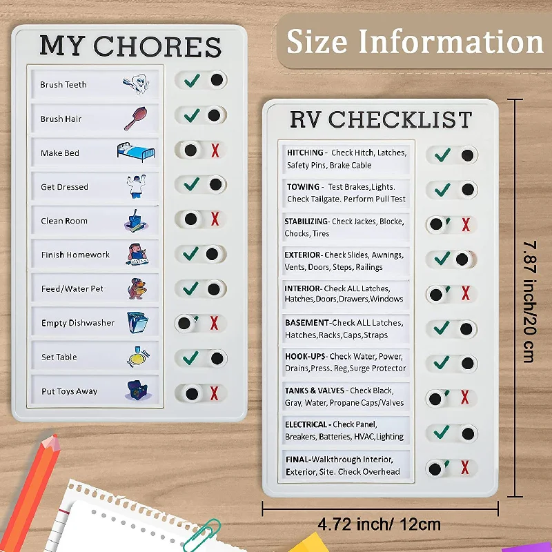Daily Task Planning Board Detachable Chores Checklist Board Wall Hanging Memo Plastic Multi Purpose Student Task Boards chore chart