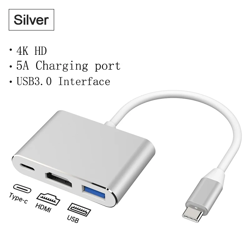 Multi-function 3-in-1 USB 3.0 Type-C to HDMI & OTG Hub Adapter