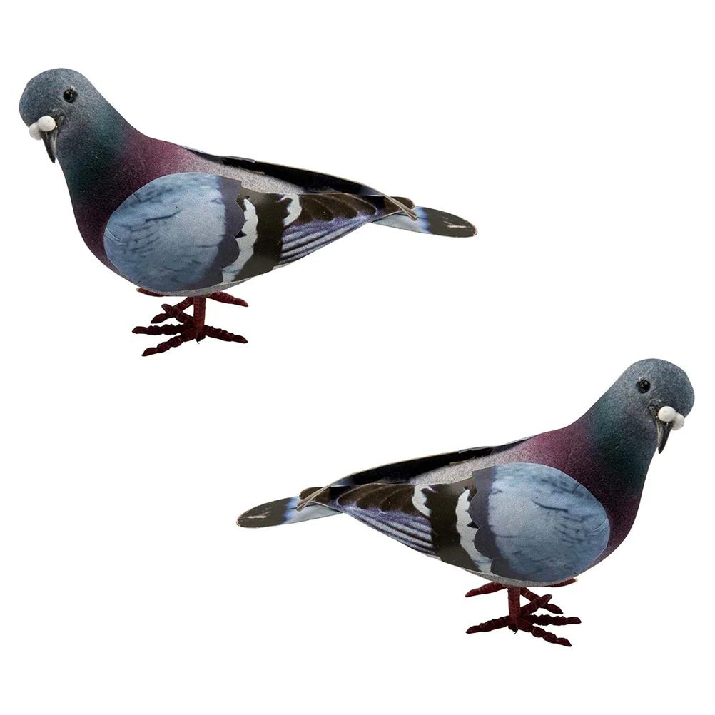 

2pcs Artificial Garden Foams Doves Statues Garden Doves Decoration Foams Bird Figurines