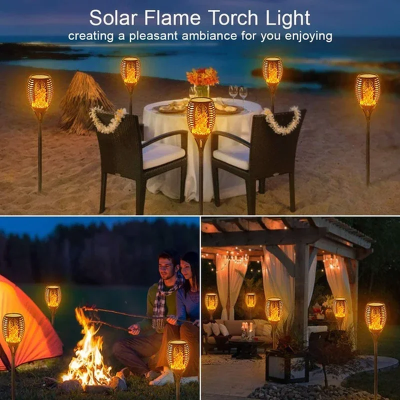Description Picture 3 of item4/2/1Pcs Solar Flame Lights Torch Flickering Light Waterproof Garden Decoration Outdoor Lawn Tiki Led Path Yard Patio Floor Lamp