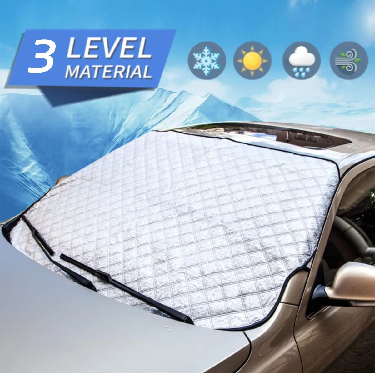 1PC Car Snow Shield Frost Prevention Frost Prevention Front Windshield Sunshade Thickened Snow Shield Car Coat