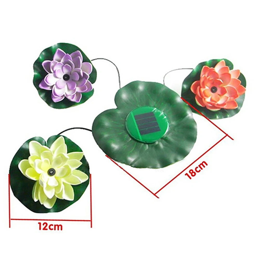 Solar Powered Lamp Night Light LED 28cm Artifical Floating Lotus Garden Pool Pond Fountain Decoration Garden Accessories