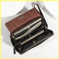 Men's PU Zipper Handbag, Large Capacity Long Wallet with Card Holder & Coin Purse, Phone Clutch Bag - Image 3