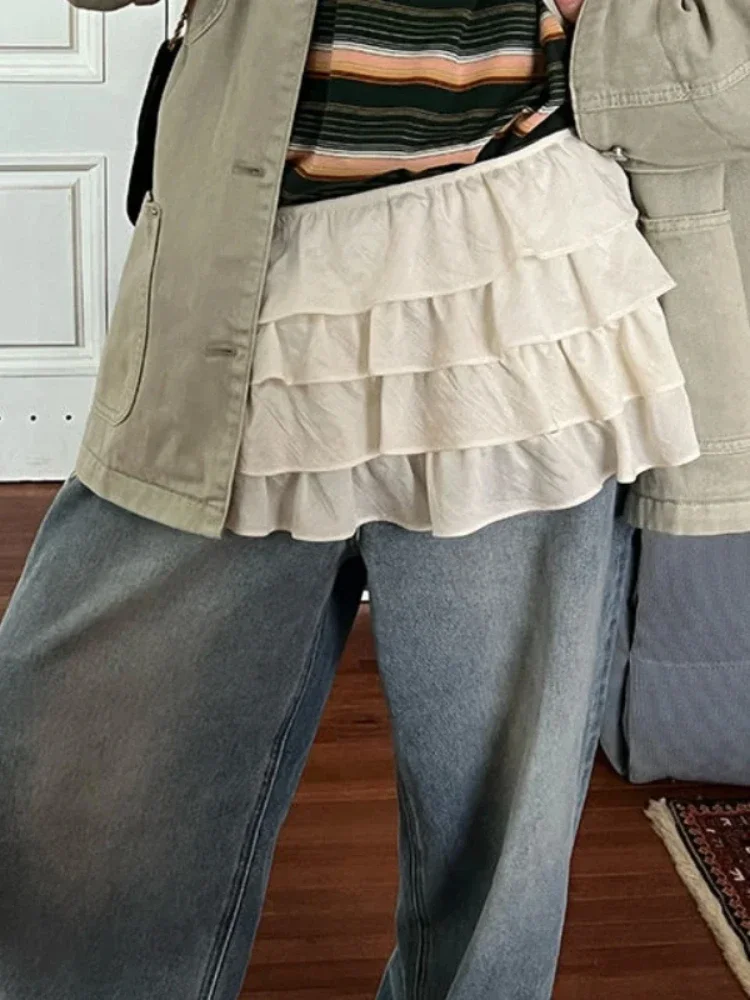 HOUZHOU ѱ Ÿ  ̴ ĿƮ Fairycore ̽  ȭƮ ø ª ĿƮ Ƽ ī ĳ־ ũ ̾ ĿƮ