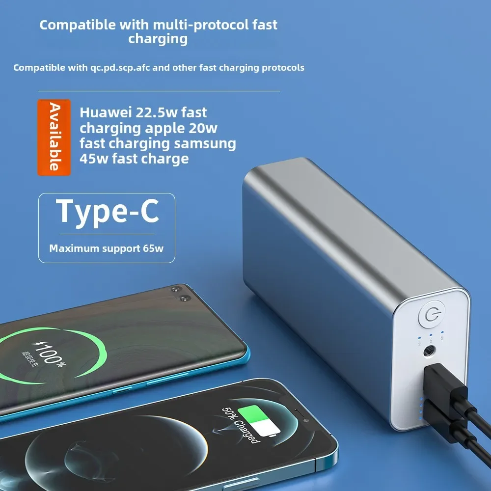 PD 고속 충전 65W 노트북 파워 뱅크 30000mAh 알루미늄 합금 DC 포트 76W 고출력 19V 모바일 전원 공급 장치 BCAK