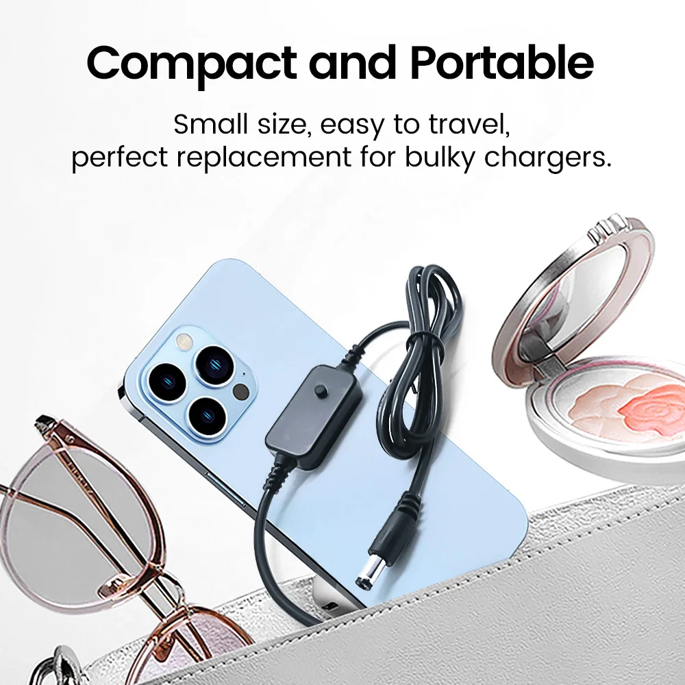 Type C To DC Boost Cable Connector USBC DC 5V/9V/12V/15V/20V WiFi to Power bank Cable Step-up Cord For Wifi Router Laptop