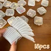 Mini Plastic Storage Box Square Transparent Flip Portable Pill Container Jewelry Holder Earrings Small Packaging Display Case 1