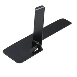 Portable Foldable Stainless Steel Smartphone Kickstand, Adjustable Universal Stand (Black)