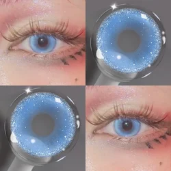 Lalens Half - Yearly Blue Contacts - Natural Green Violet Cosmetic Eye Color (Lovejoy Blue)